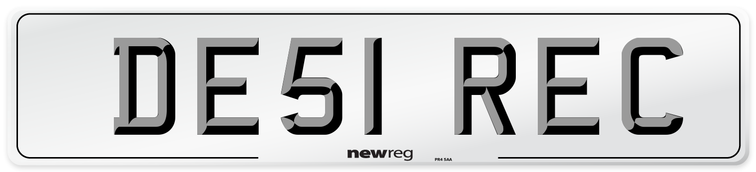 DE51 REC Number Plate from New Reg